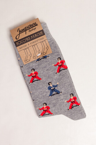 Носки ЗАПОРОЖЕЦ Каратисты Серый Меланж фото 5