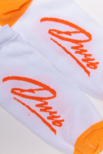 Носки ЗАПОРОЖЕЦ Дичь Каллиграфия короткие Белый/Оранжевый фото 7