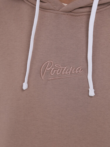 Худи с начесом РОДИНА Оверсайз (мужское) Тауп фото 7