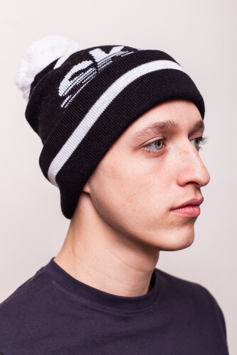 Шапка SKILLS Stripedhead Pom Black/White фото 5