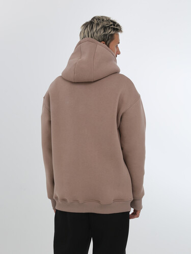 Худи с начесом РОДИНА Оверсайз (мужское) Тауп фото 8