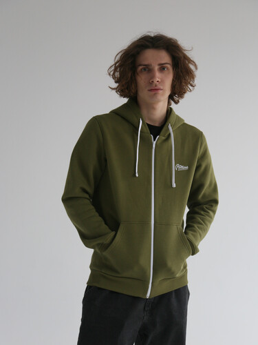 Худи с начесом на молнии РОДИНА Base (мужское) Olive Branch фото 5