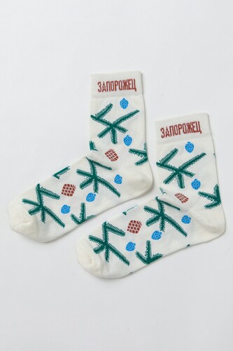Носки ЗАПОРОЖЕЦ Ветки Молочный фото 8