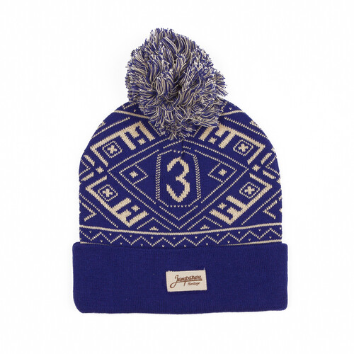 Шапка с помпоном ЗАПОРОЖЕЦ Узор Blue фото 5