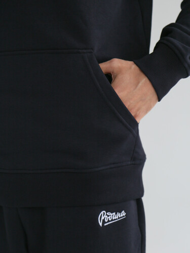 Худи с начесом РОДИНА Base (мужское) Темно-Синий фото 6