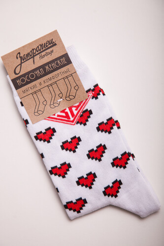 Носки ЗАПОРОЖЕЦ Сердечки Белый фото 7