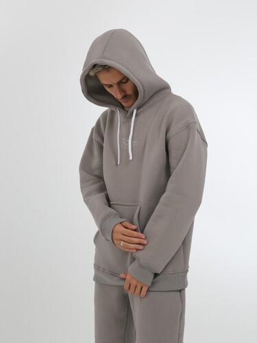 Худи с начесом РОДИНА Оверсайз (мужское) Серый фото 10