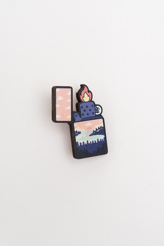 Значок деревянный WAF-WAF Зажигалка фото 4