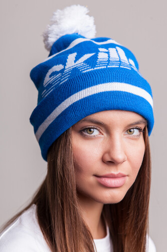 Шапка SKILLS Stripedhead Pom Imperial/White фото 8