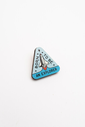 Пин деревянный WAF-WAF Рожденный исследовать (Синий) фото 4