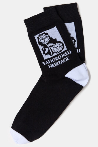 Носки ЗАПОРОЖЕЦ Розы Черный фото 5