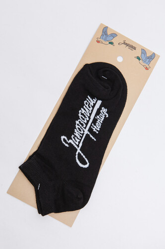 Носки ЗАПОРОЖЕЦ Лого короткие Черный фото 4