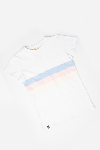 Футболка LONG STORY Three color line Желто-Розово-Голубой фото 8