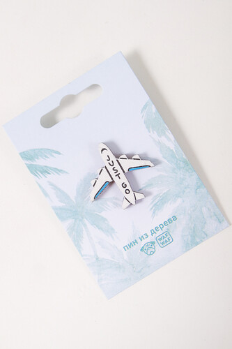 Пин деревянный WAF-WAF Пора лететь (Белый/Синий) фото 6