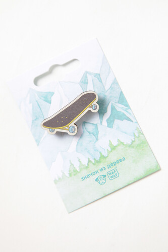 Значок деревянный WAF-WAF Скейт фото 5