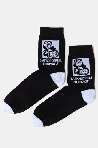 Носки ЗАПОРОЖЕЦ Розы Черный фото 8