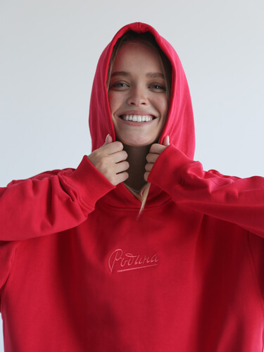 Худи РОДИНА Оверсайз (женское) Бордо фото 5