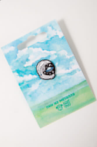 Пин металлический WAF-WAF Открытый космос (Черный/Белый/Голубой) фото 5