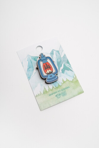 Значок деревянный WAF-WAF Лесной фонарь фото 5