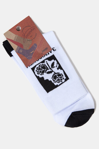 Носки ЗАПОРОЖЕЦ Розы Белый фото 6