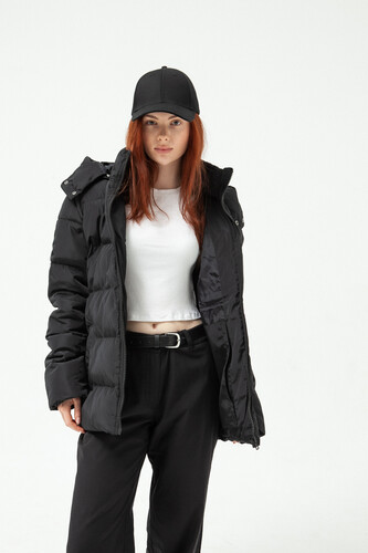 Куртка TRUESPIN Puffy Hooded Jacket Black фото 24