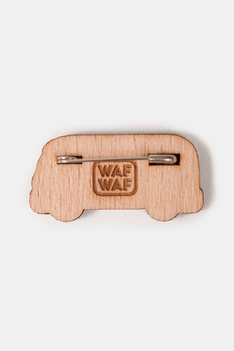 Значок деревянный WAF-WAF Путь важнее (Желтый/Белый) фото 6