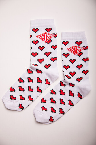 Носки ЗАПОРОЖЕЦ Сердечки Белый фото 6