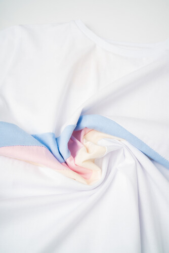 Футболка LONG STORY Three color line Желто-Розово-Голубой фото 10