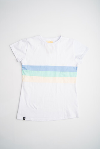 Футболка LONG STORY Three color line Желто-Зелено-Голубой фото 9