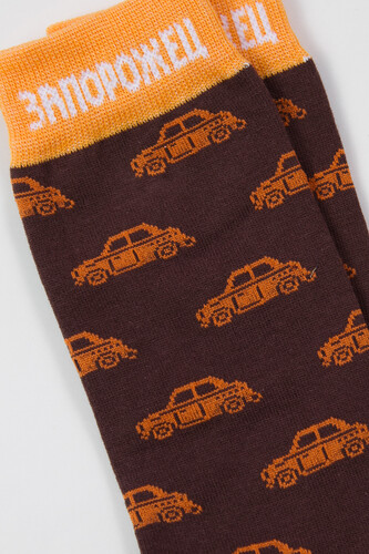 Носки ЗАПОРОЖЕЦ Машинки Коричневый фото 7