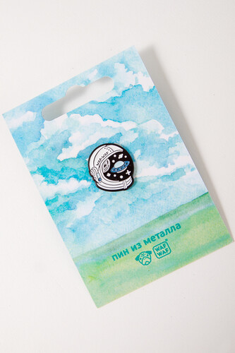 Пин металлический WAF-WAF Открытый космос (Черный/Белый/Голубой) фото 5