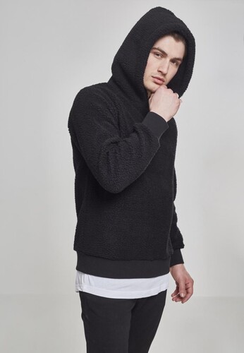 Толстовка URBAN CLASSICS Sherpa Hoody Black фото 10