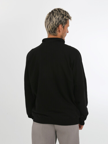 Олимпийка на короткой молнии РОДИНА Оверсайз (мужская) Черный фото 8