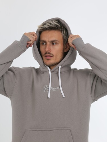 Худи с начесом РОДИНА Оверсайз (мужское) Серый фото 7