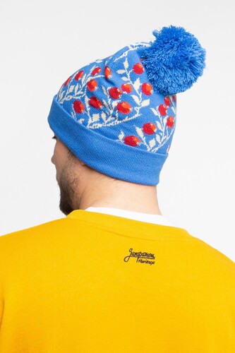 Шапка ЗАПОРОЖЕЦ Klukva Pumpon/Клюква Помпон Blue фото 9
