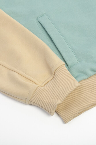 Толстовка без капюшона SEA-PEA СLOTHING женская Мятный/Бежевый фото 12