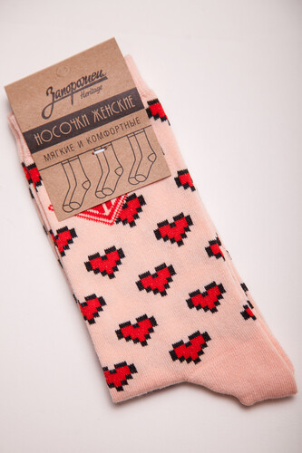 Носки ЗАПОРОЖЕЦ Сердечки Персиковый фото 7