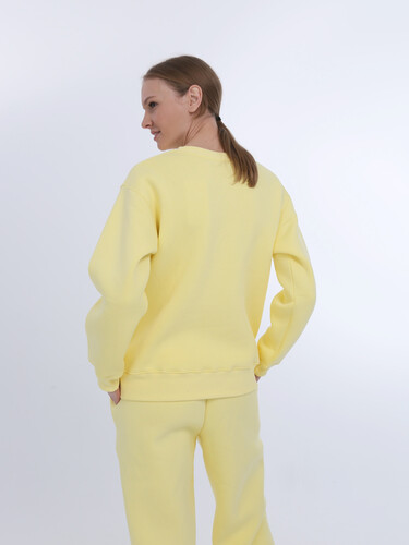 Свитшот с начесом РОДИНА Оверсайз (женский) Молочно-Желтый фото 6