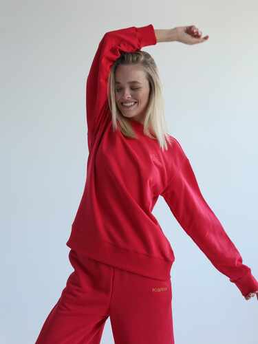 Свитшот РОДИНА Оверсайз (женский) Бордо фото 7