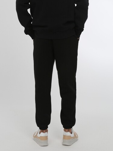 Брюки с начесом спортивные РОДИНА Оверсайз (мужские) Черный фото 5