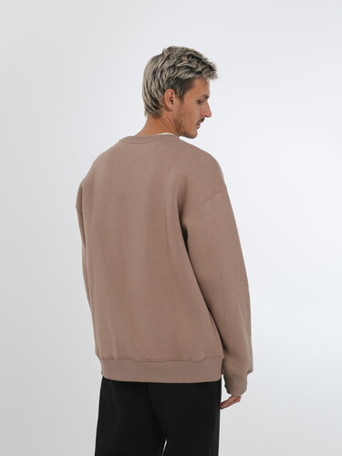 Свитшот с начесом РОДИНА Оверсайз (мужской) Тауп фото 7