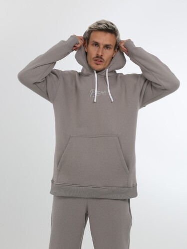 Худи с начесом РОДИНА Оверсайз (мужское) Серый фото 8