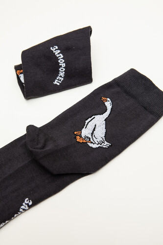 Носки ЗАПОРОЖЕЦ Гусь Темно-Серый фото 8