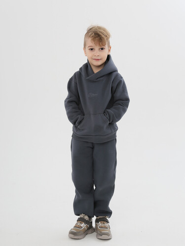 Костюм с начесом РОДИНА Оверсайз (подростковый) Серо-Голубой фото 7