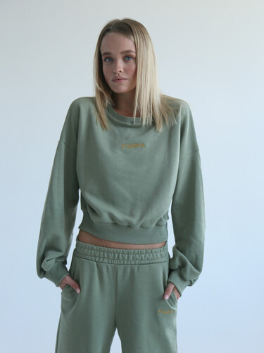 Свитшот РОДИНА Кроп new logo (женский) Олива фото 5