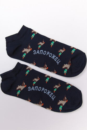 Носки ЗАПОРОЖЕЦ Дичь 86 Бит короткие Темно-Синий фото 5