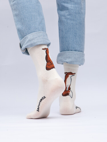 Носки ЗАПОРОЖЕЦ Лиса Молочный фото 16