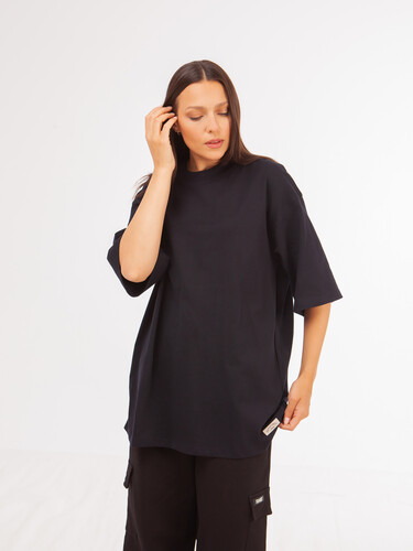 Футболка ЗАПОРОЖЕЦ Blank oversize Deep Black фото 11