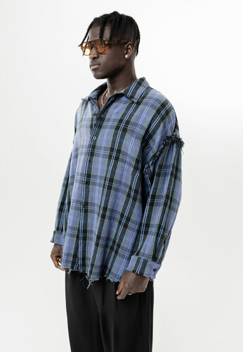 Рубашка TYPES Raw Plaid Синий фото 10