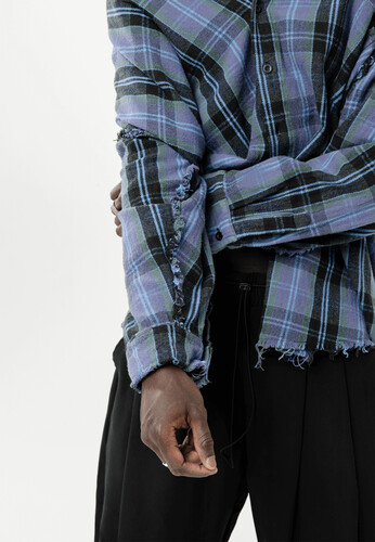 Рубашка TYPES Raw Plaid Синий фото 11